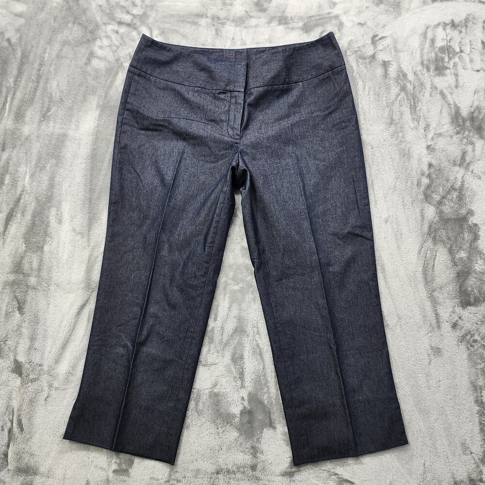 Classiques Entier Pants Womens 12‎ Blue Denim Like Stretch Crop Capri Preppy